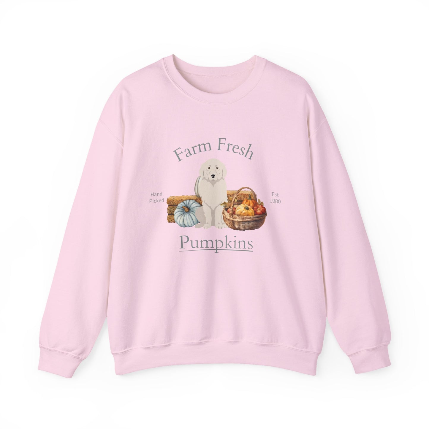 Great Pyrenees Dog Fall Farm Fresh Unisex Heavy Blend Crewneck Sweatshirt