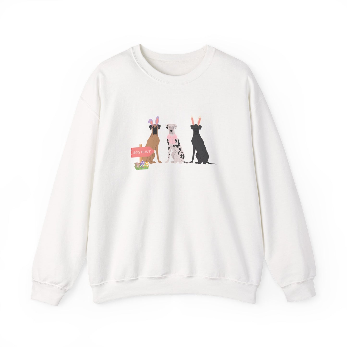 Great Dane Dog Easter Unisex Heavy Blend Crewneck Sweatshirt, easter, Cute Dog Mom Gift