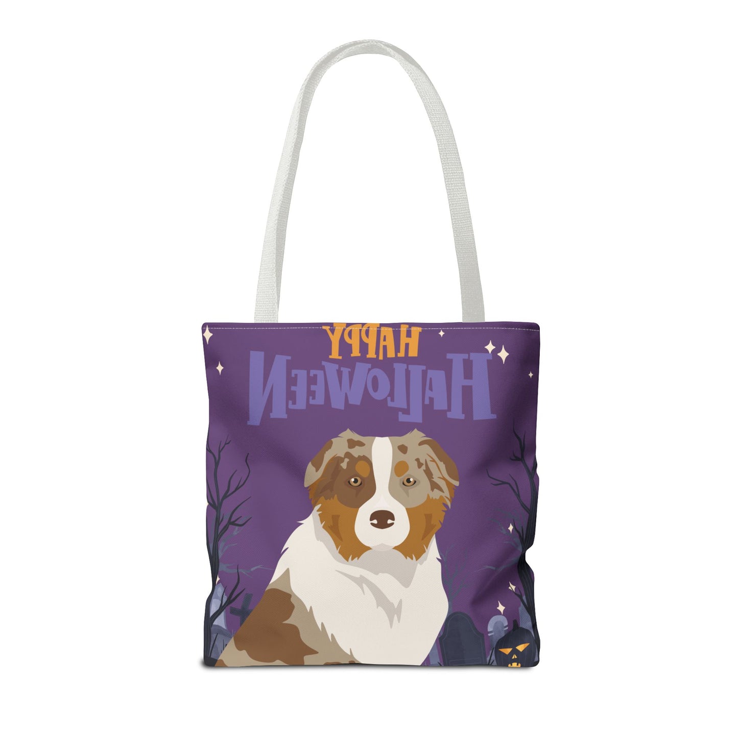 Australian Shepherd Dog Happy Halloween Tote Bag 16x16