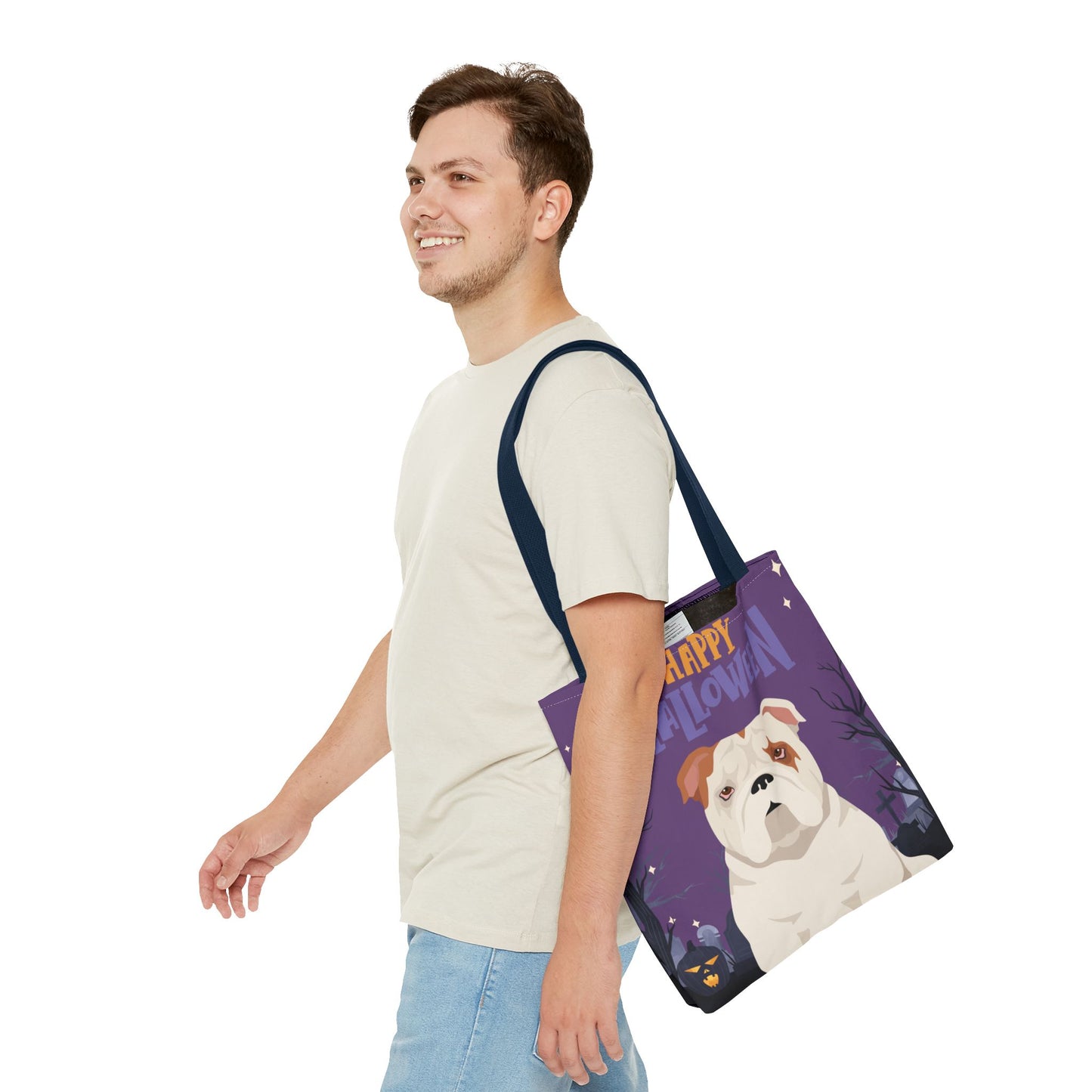 Bulldog Dog Happy Halloween Tote Bag 16x16