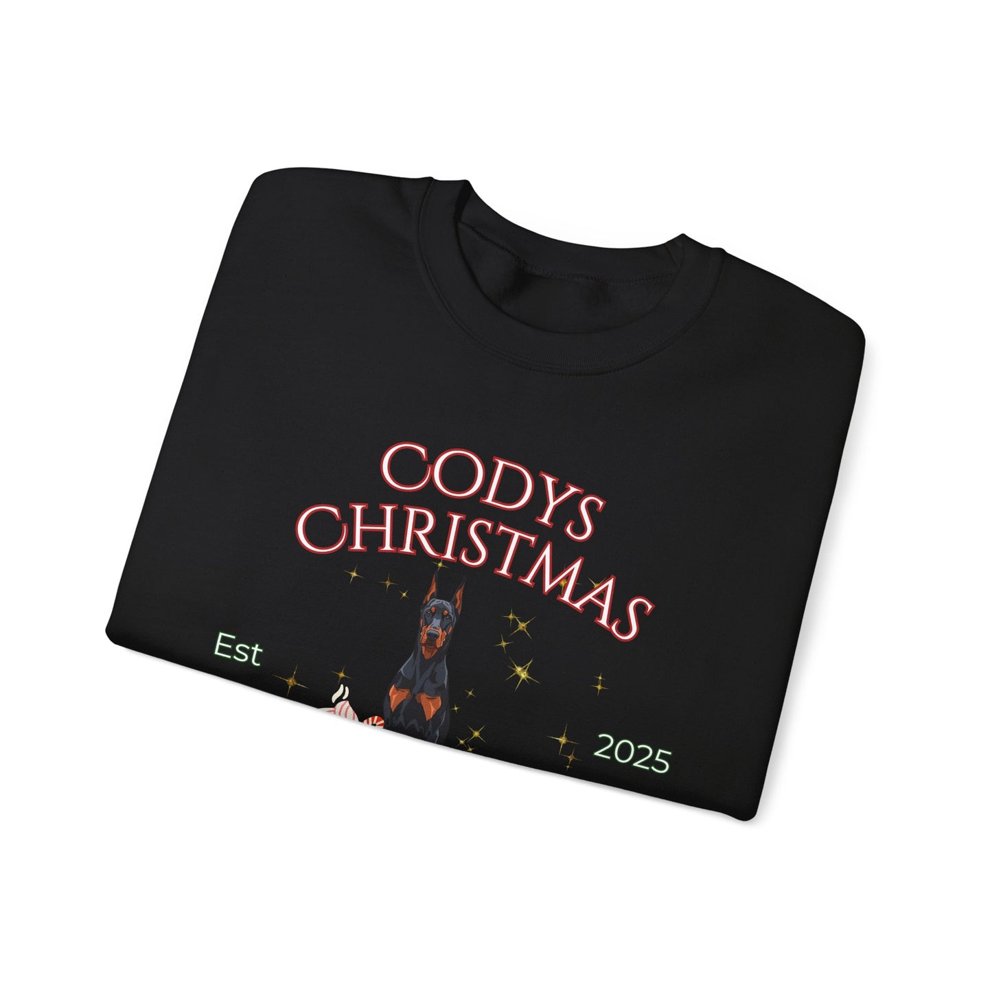 Doberman Pinscher Dog Christmas Social Club Unisex Heavy Blend Crewneck Sweatshirt Custom Name