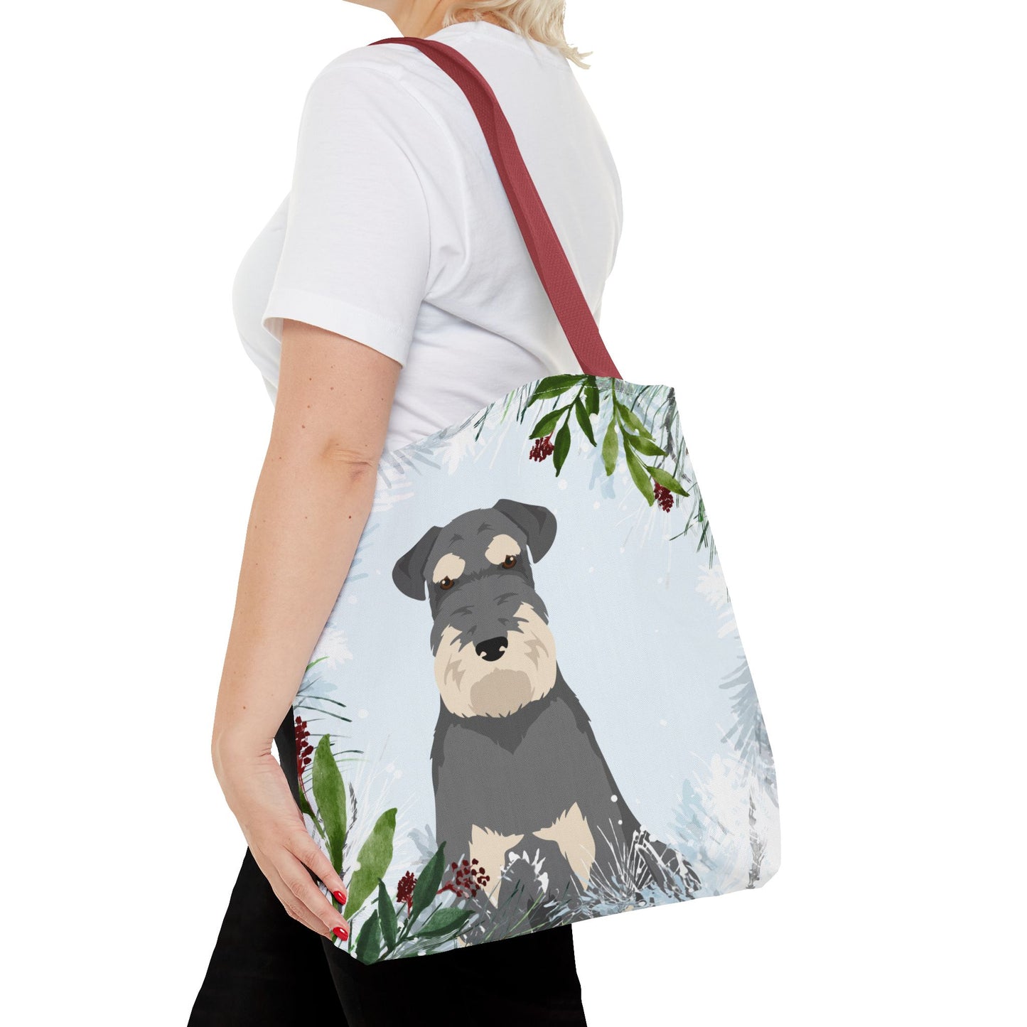 Schnauzer Dog Christmas Holiday Tote Bag 16x16
