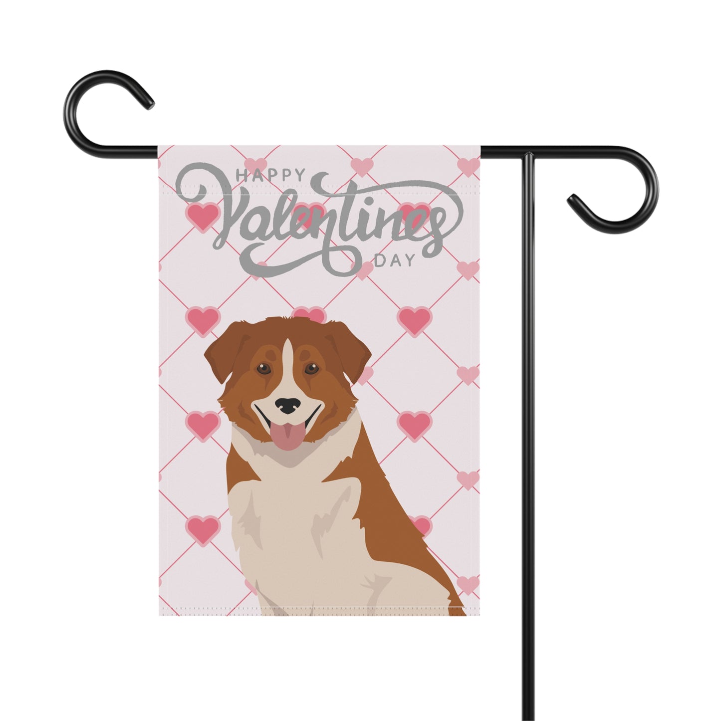 Aidi Dog Valentines Day Garden Flag