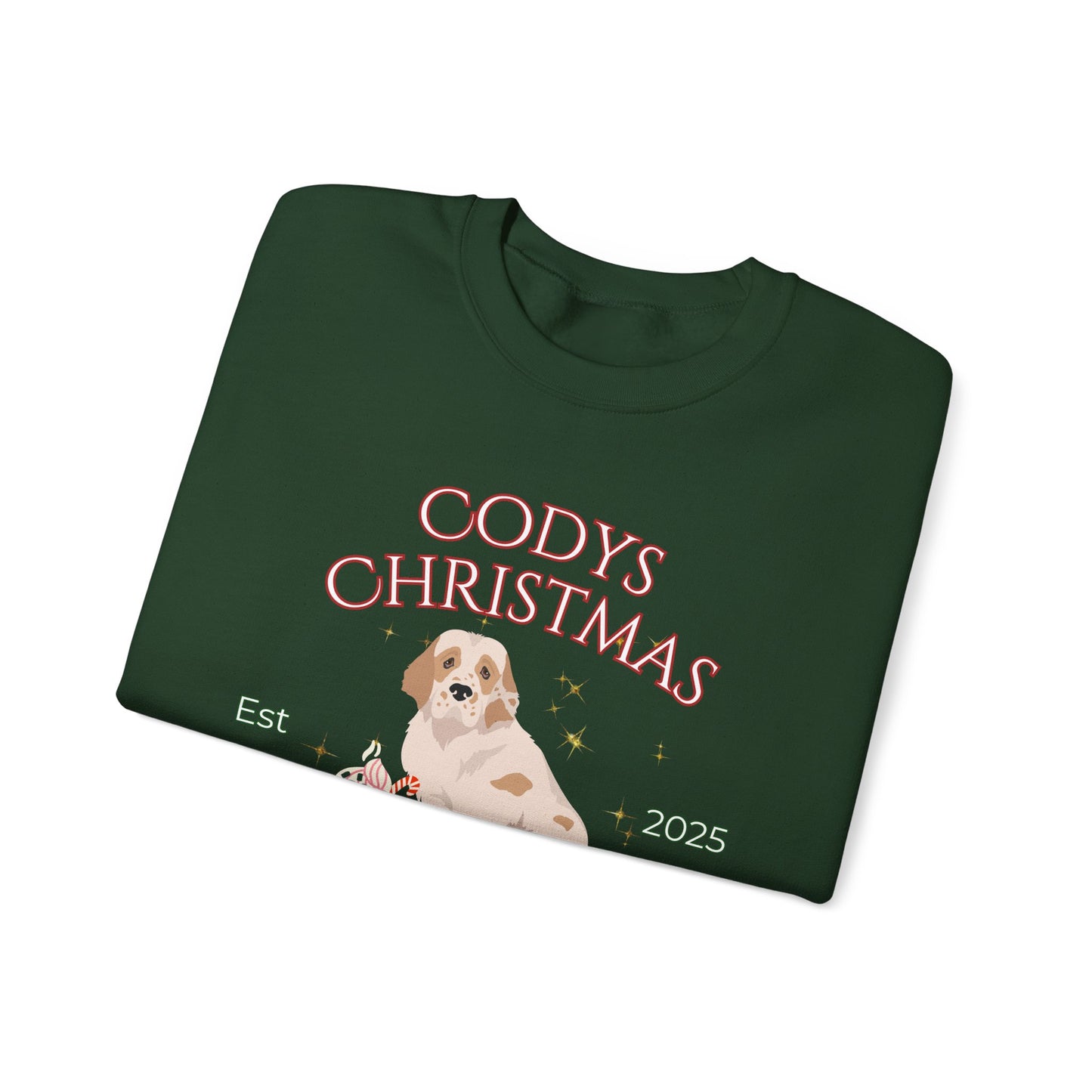 Clumber Spaniel Dog Christmas Social Club Unisex Heavy Blend Crewneck Sweatshirt Custom Name