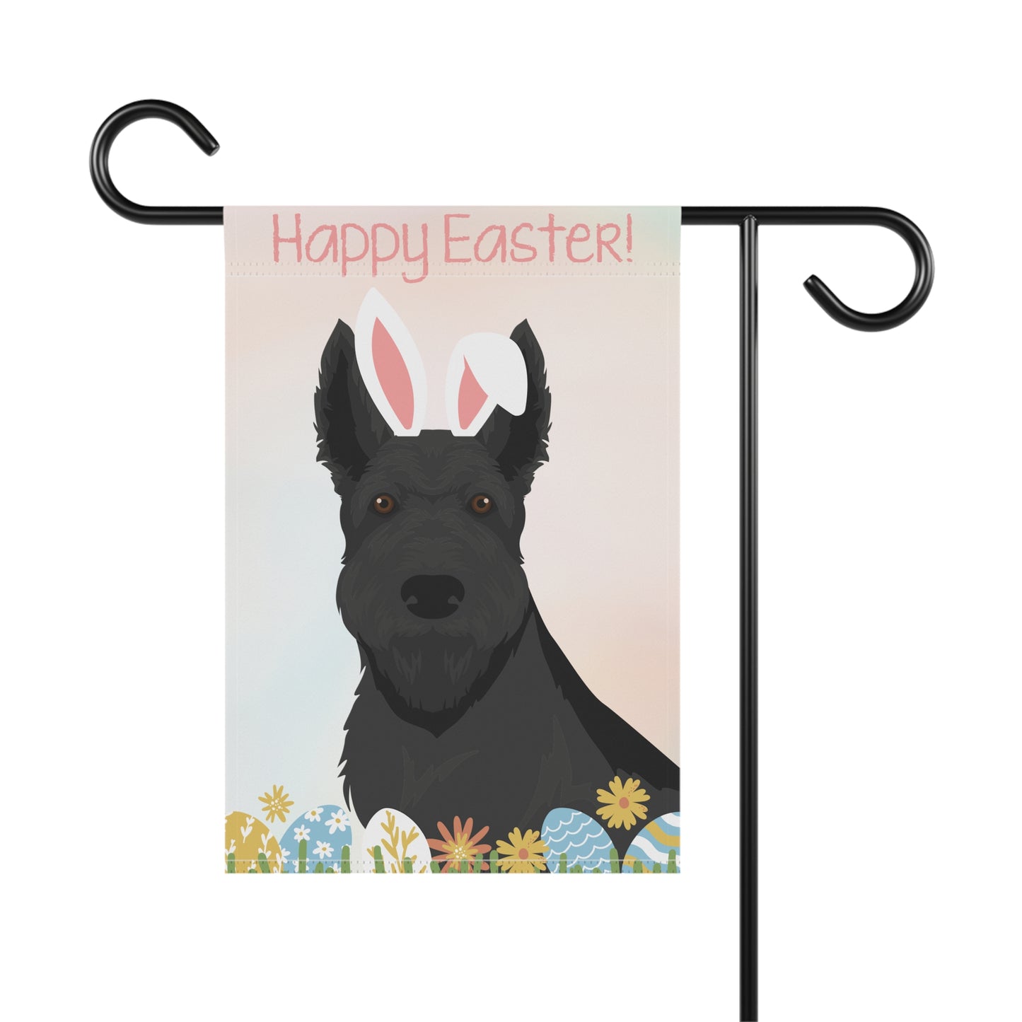 Scottish Terrier Dog Happy Easter Garden Flag