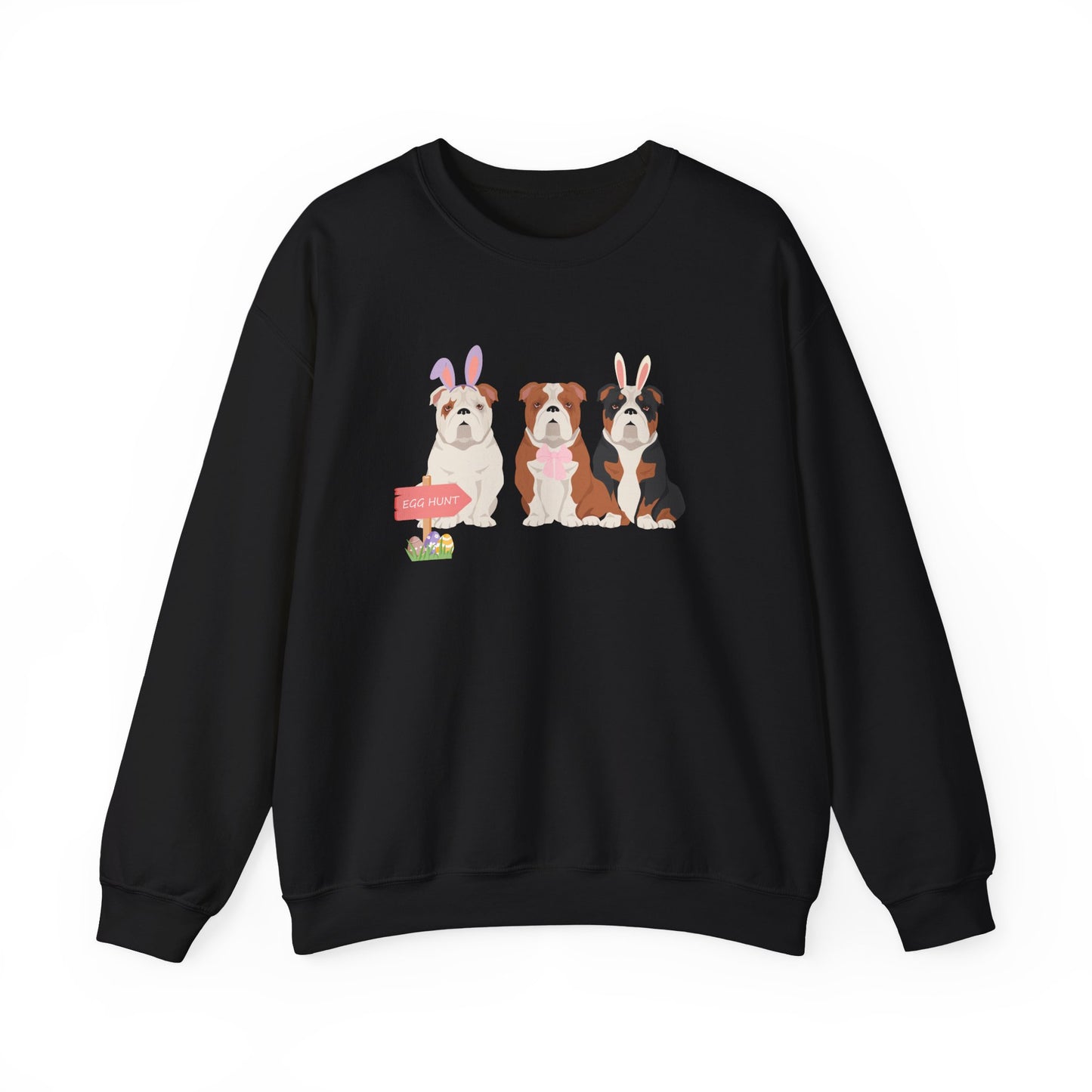 Bulldog Dog Easter Unisex Heavy Blend Crewneck Sweatshirt, Easter, Cute Dog Mom Gift
