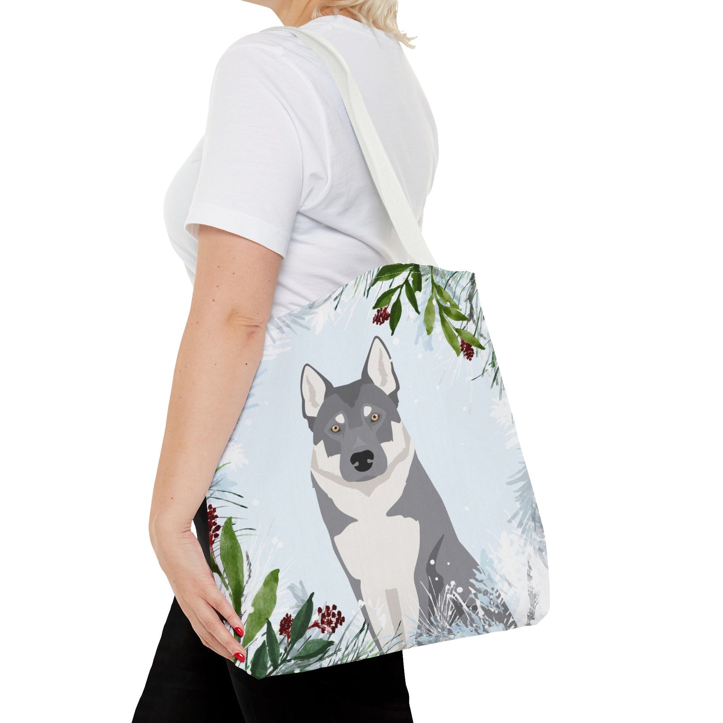 Czechoslovakian Wolfdog Dog Christmas Holiday Tote Bag 16x16
