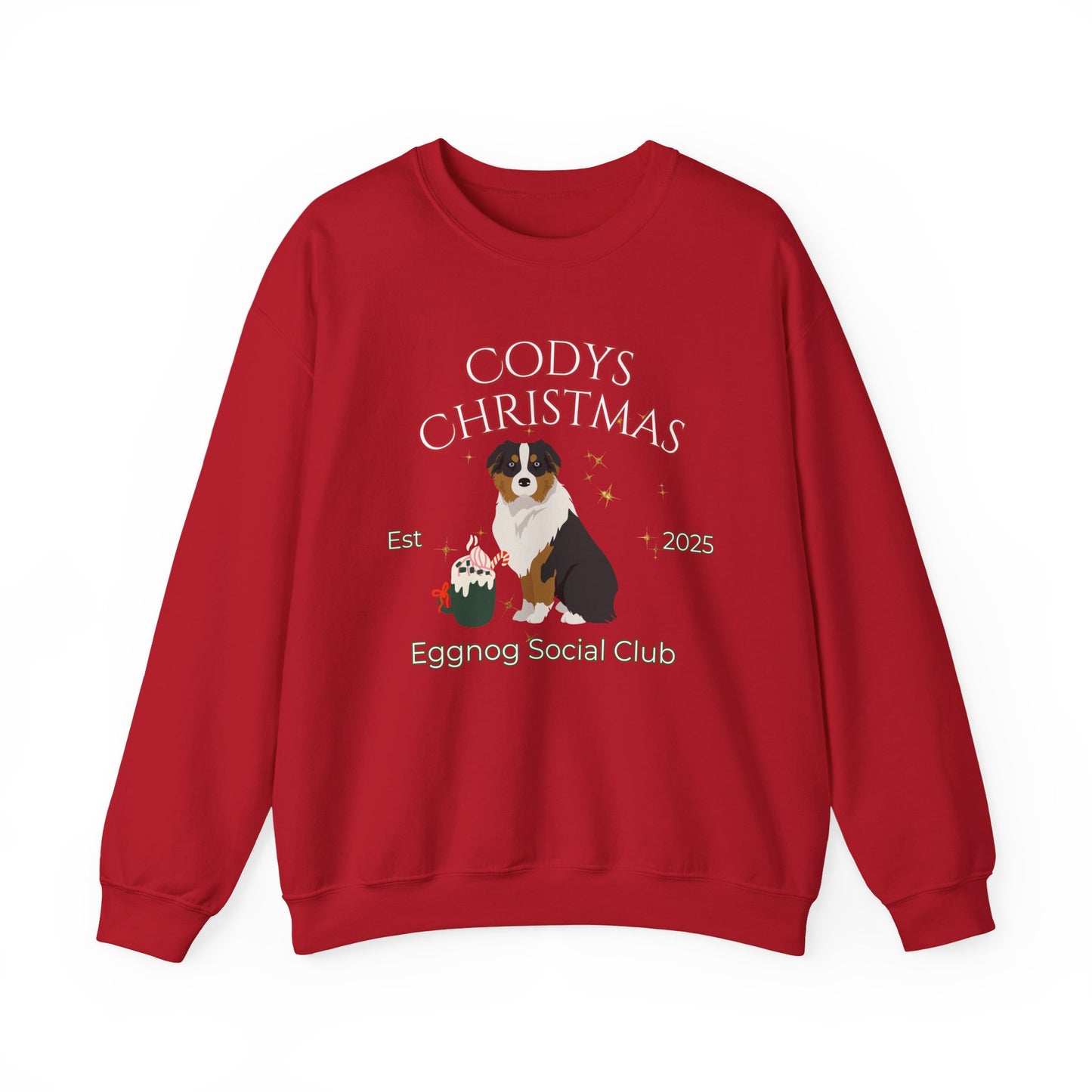 Australian Shepherd Dog Christmas Social Club Unisex Heavy Blend Crewneck Sweatshirt Custom Name
