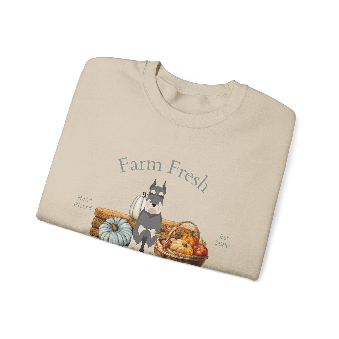 Schnauzer Dog Fall Farm Fresh Unisex Heavy Blend Crewneck Sweatshirt