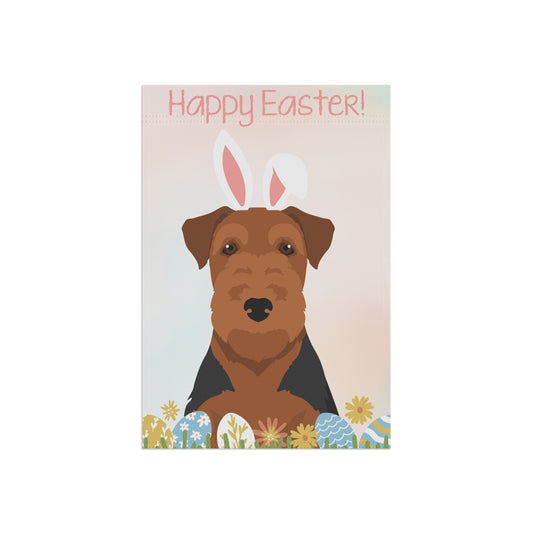 Welsh Terrier Dog Happy Easter Garden Flag