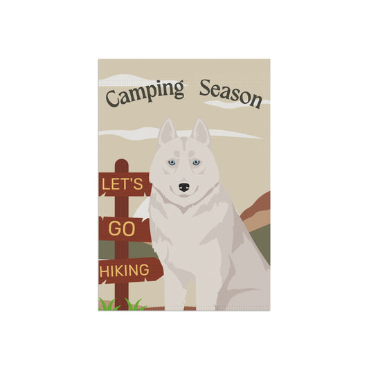 Siberian Husky Dog Camping Garden Flag