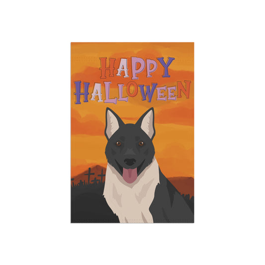 Russo European Laika Dog Halloween Garden Flag