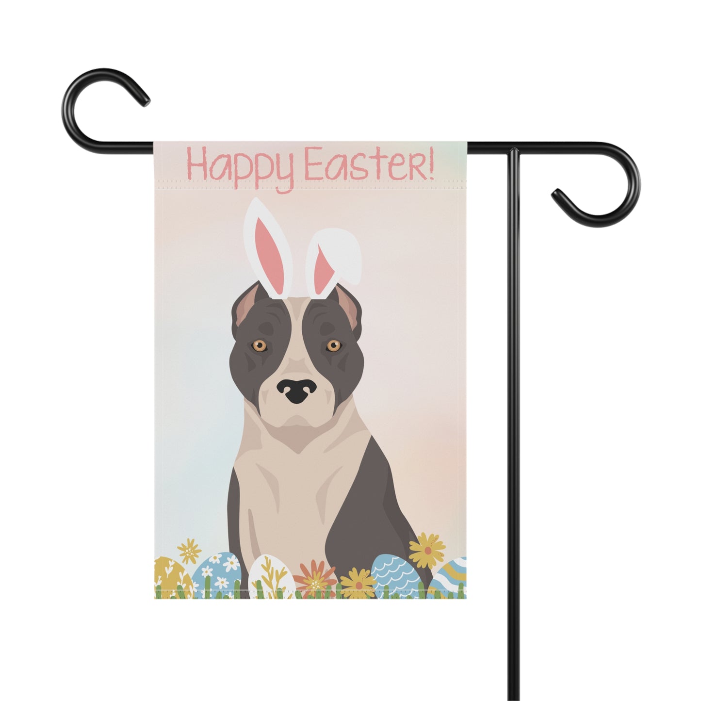 American Staffordshire Bull Terrier Dog Happy Easter Garden Flag