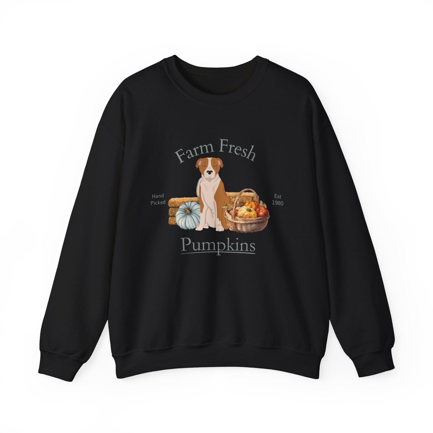 American Staffordshire Terrier Dog Fall Farm Fresh Unisex Heavy Blend Crewneck Sweatshirt