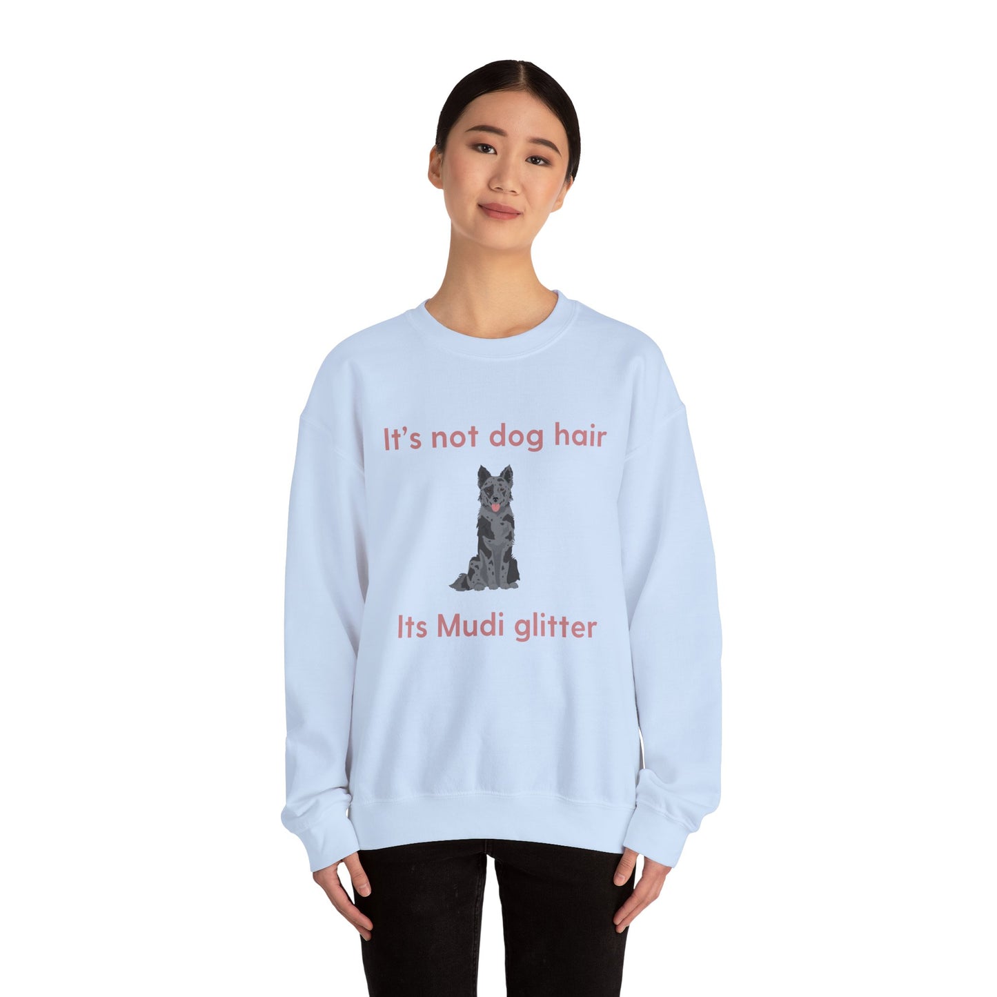 Mudi Dog Glitter Funny Unisex Heavy Blend Crewneck Sweatshirt, Mudi Mom, Mudi Gift, Mudi Lover