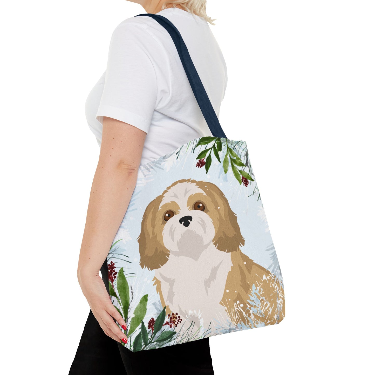 Shih Tzu Dog Christmas Holiday Tote Bag 16x16