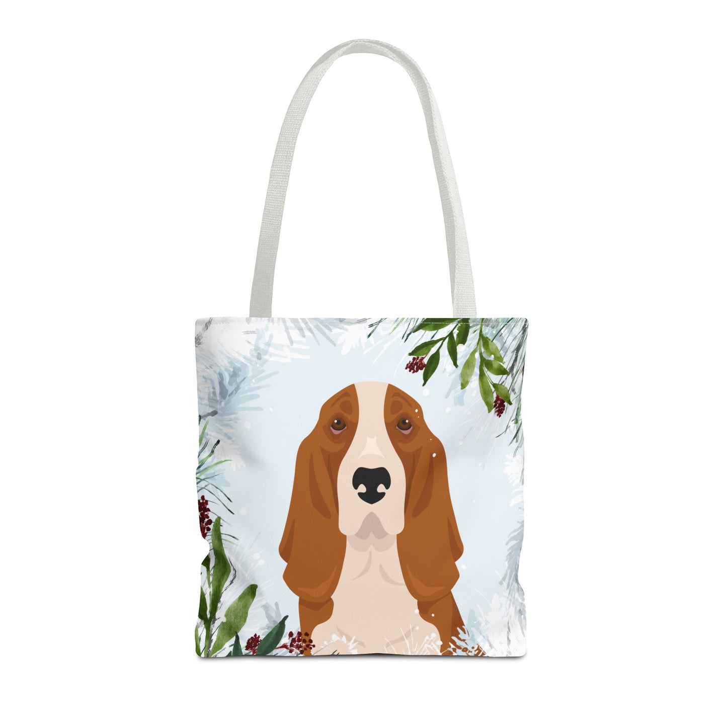 Basset Hound Dog Christmas Holiday Tote Bag 16x16