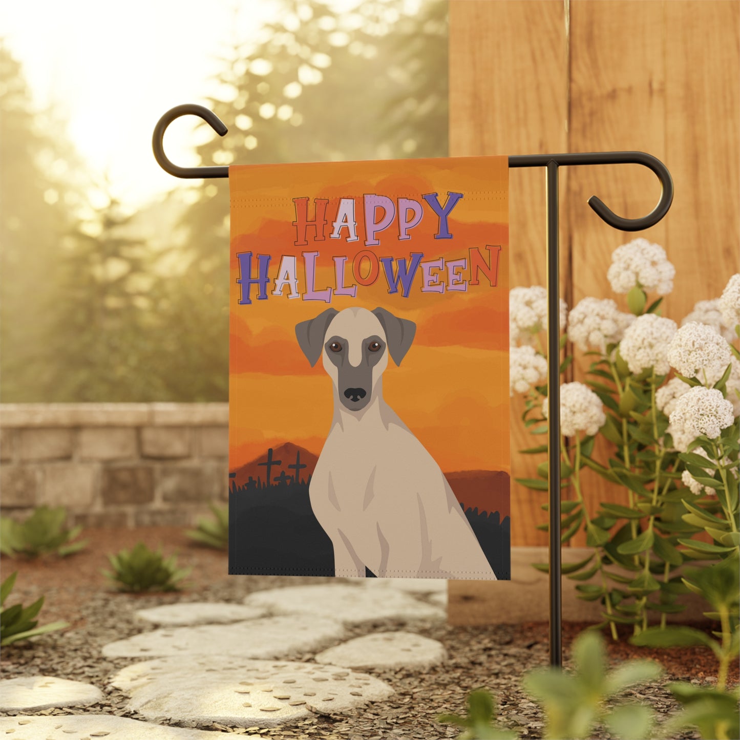 Sloughi Dog Halloween Garden Flag