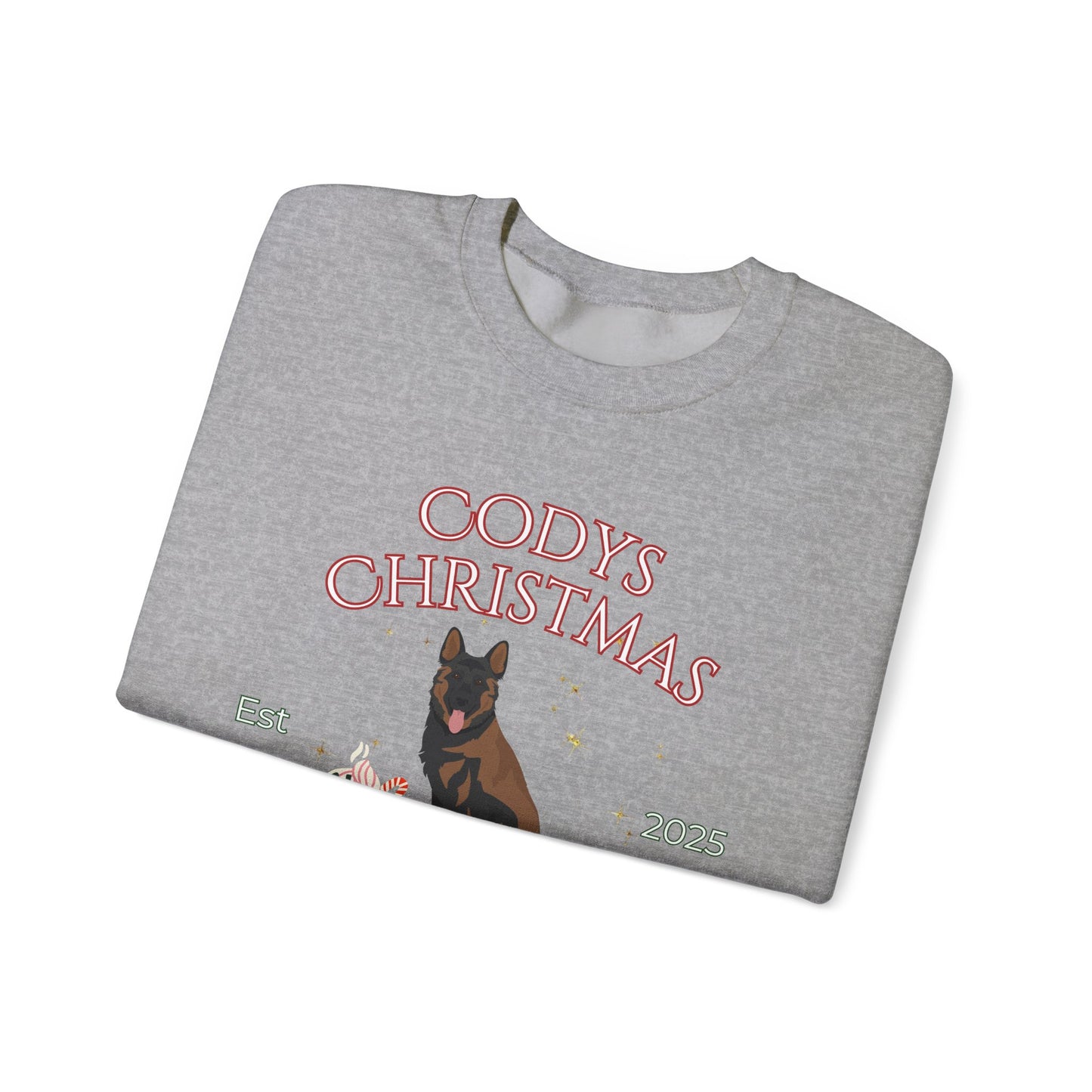 German Shepherd Dog Christmas Social Club Unisex Heavy Blend Crewneck Sweatshirt Custom Name