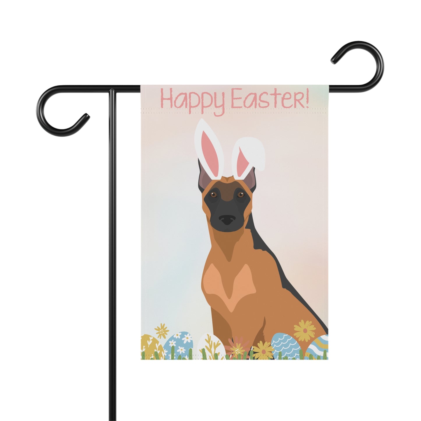 Belgian Malinois Dog Happy Easter Garden Flag