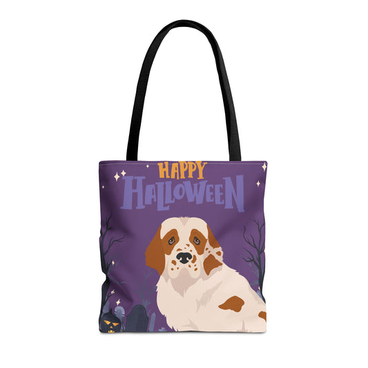 Clumber Spaniel Dog Happy Halloween Tote Bag 16x16