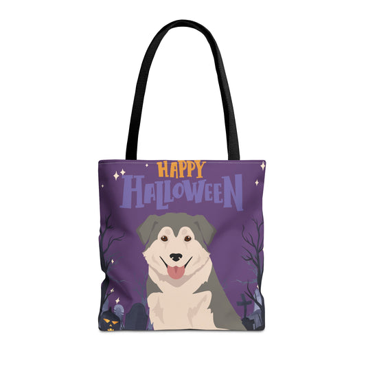 Aidi Dog Happy Halloween Tote Bag 16x16