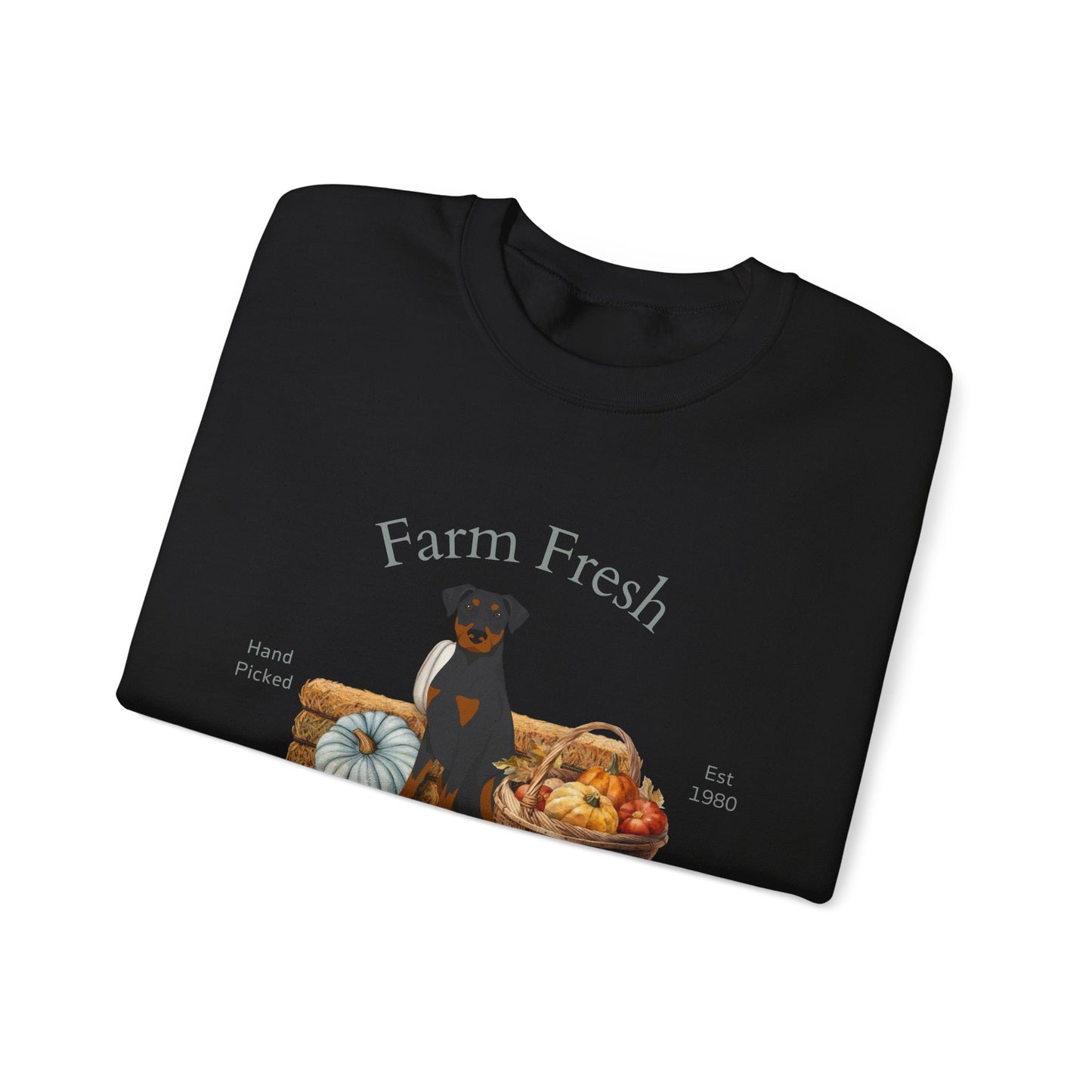Doberman Pinscher Dog Fall Farm Fresh Unisex Heavy Blend Crewneck Sweatshirt