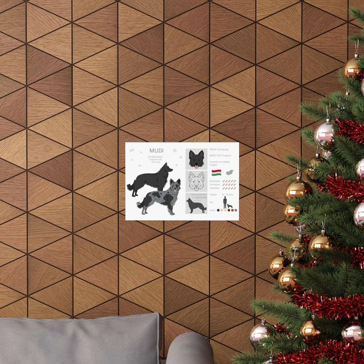 Hungarian Mudi Dog Matte Horizontal Posters 16X11