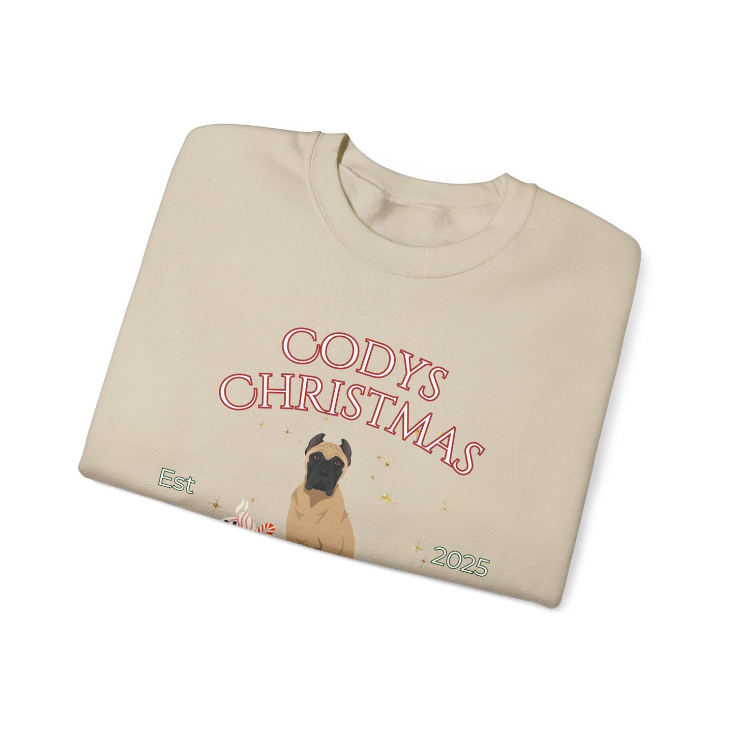 Cane Corso Dog Christmas Social Club Unisex Heavy Blend Crewneck Sweatshirt Custom Name