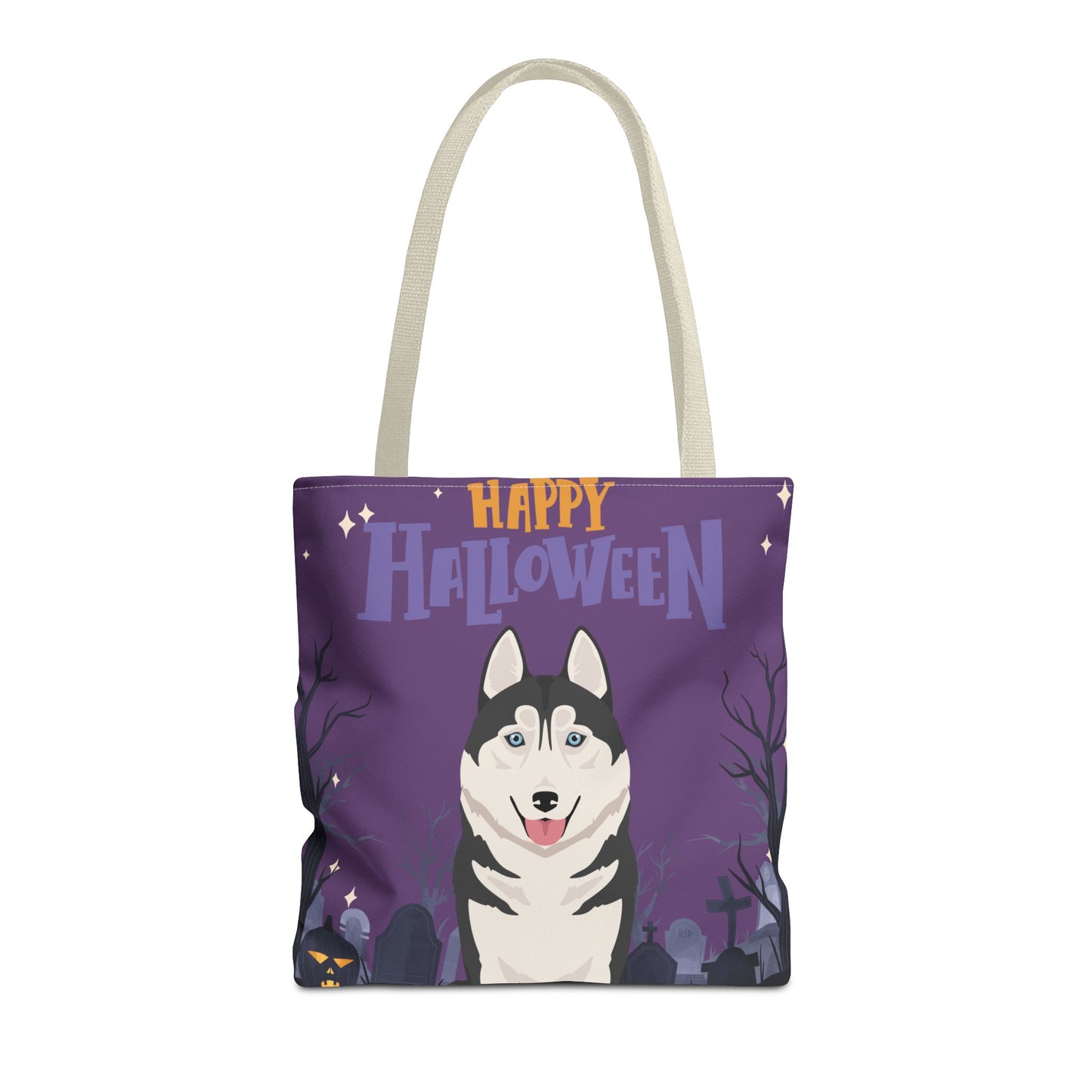 Siberian Husky Dog Happy Halloween Tote Bag 16x16