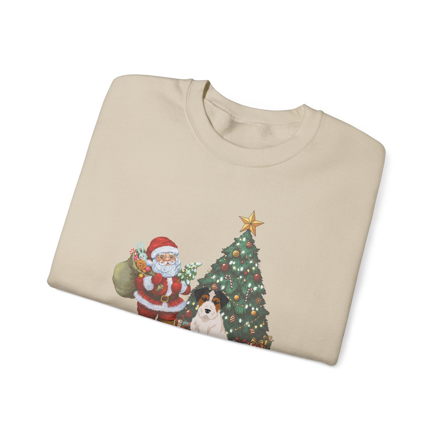 Jack Russell Terrier Dog Santa's Little Helper Unisex Heavy Blend Crewneck Sweatshirt