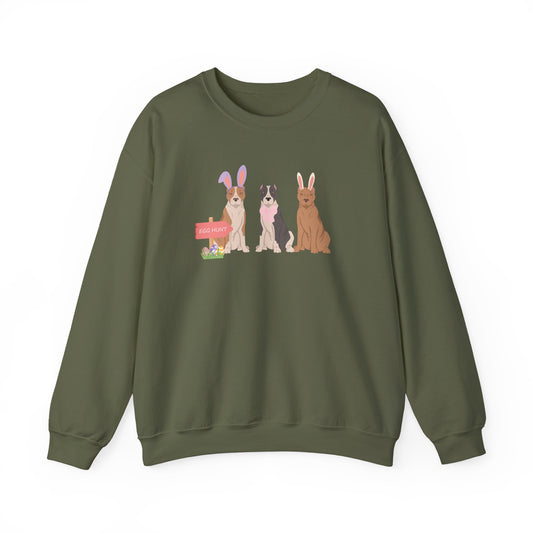 American Staffordshire Terrier Dog Easter Unisex Heavy Blend Crewneck Sweatshirt, Easter , Cute Dog Mom Gift