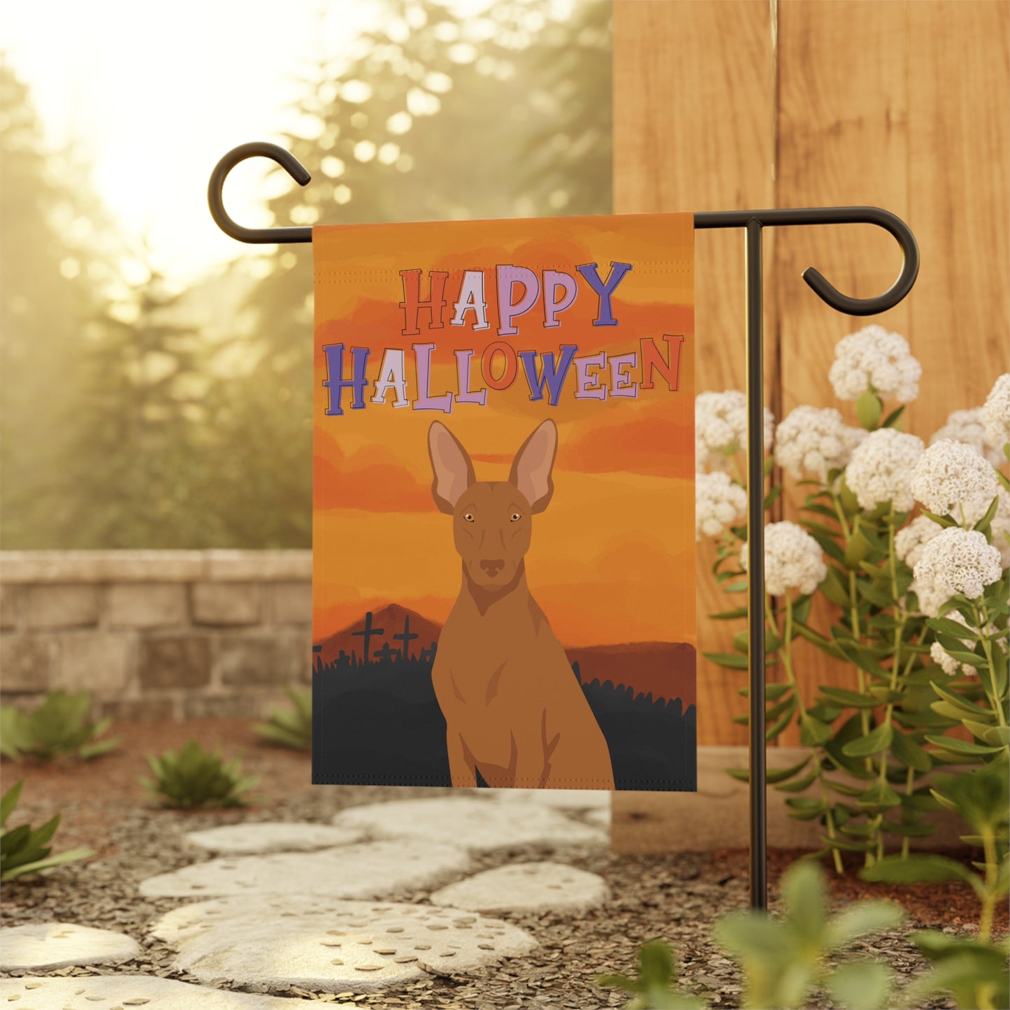 Cirneco dell'Etna Dog Halloween Garden Flag