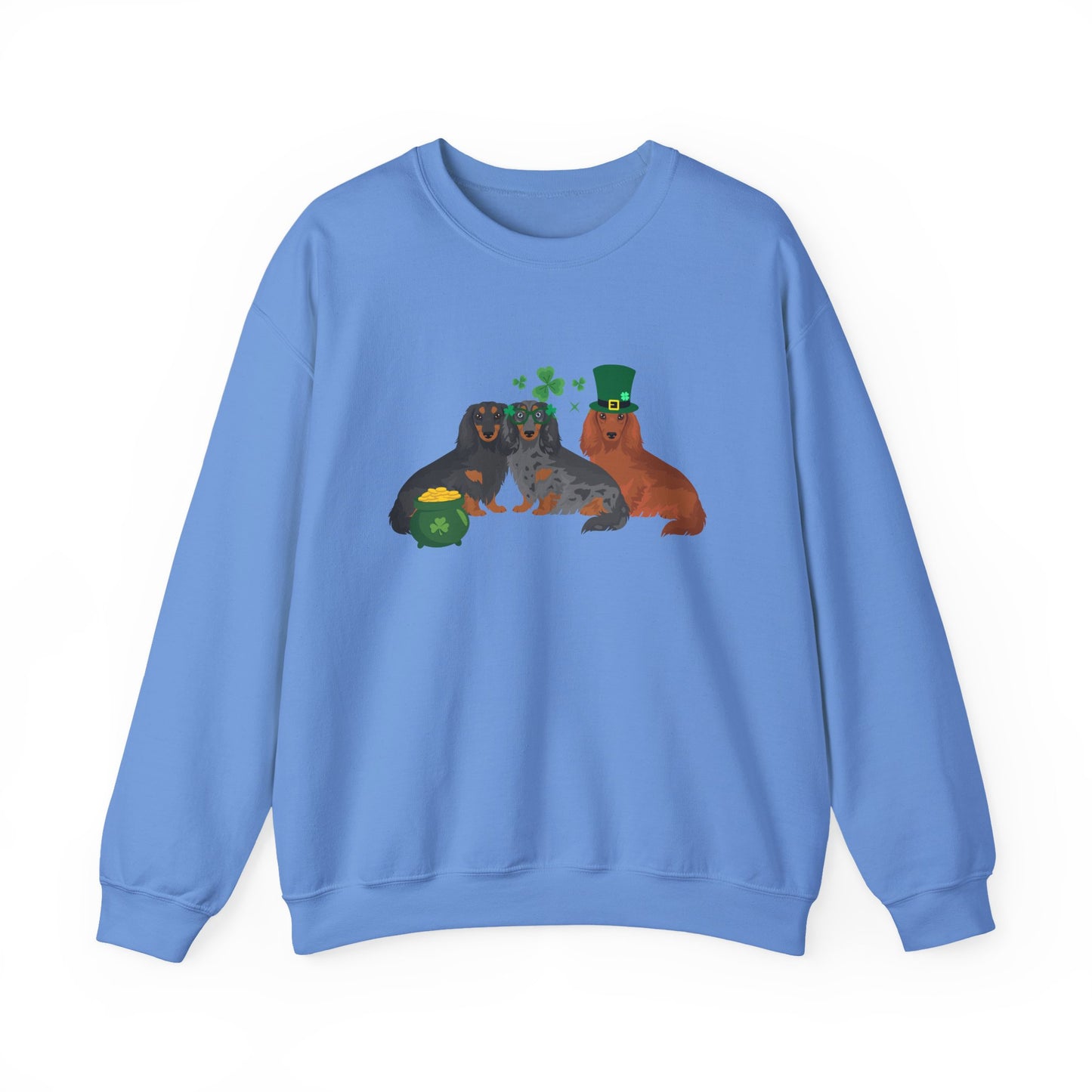 Dachshund Dog St Patricks Day Unisex Heavy Blend Crewneck Sweatshirt, St Pattys day, Cute Dog Mom Gift