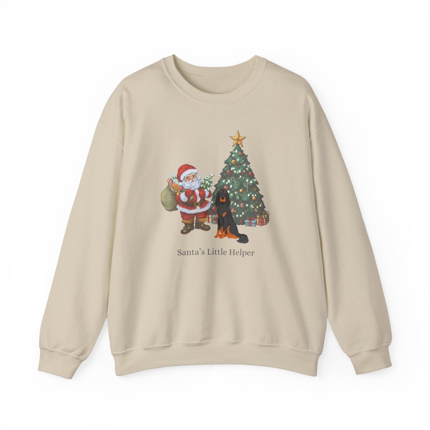 Gordon Setter Dog Santa's Little Helper Unisex Heavy Blend Crewneck Sweatshirt