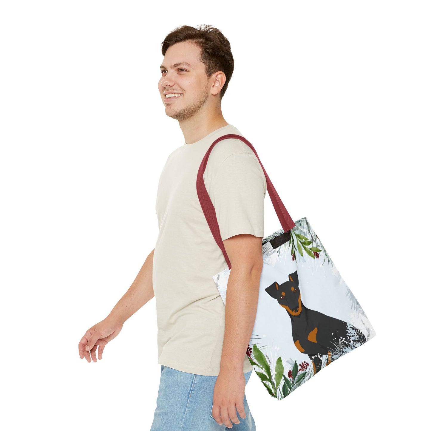 Manchester Terrier Dog Christmas Holiday Tote Bag 16x16