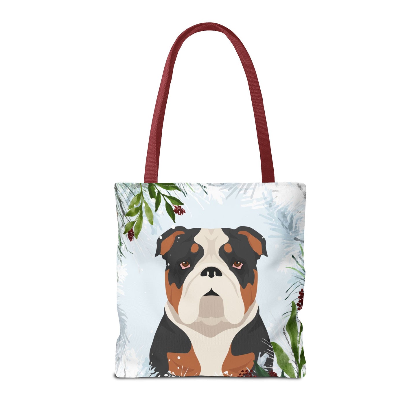 Bulldog Dog Christmas Holiday Tote Bag 16x16