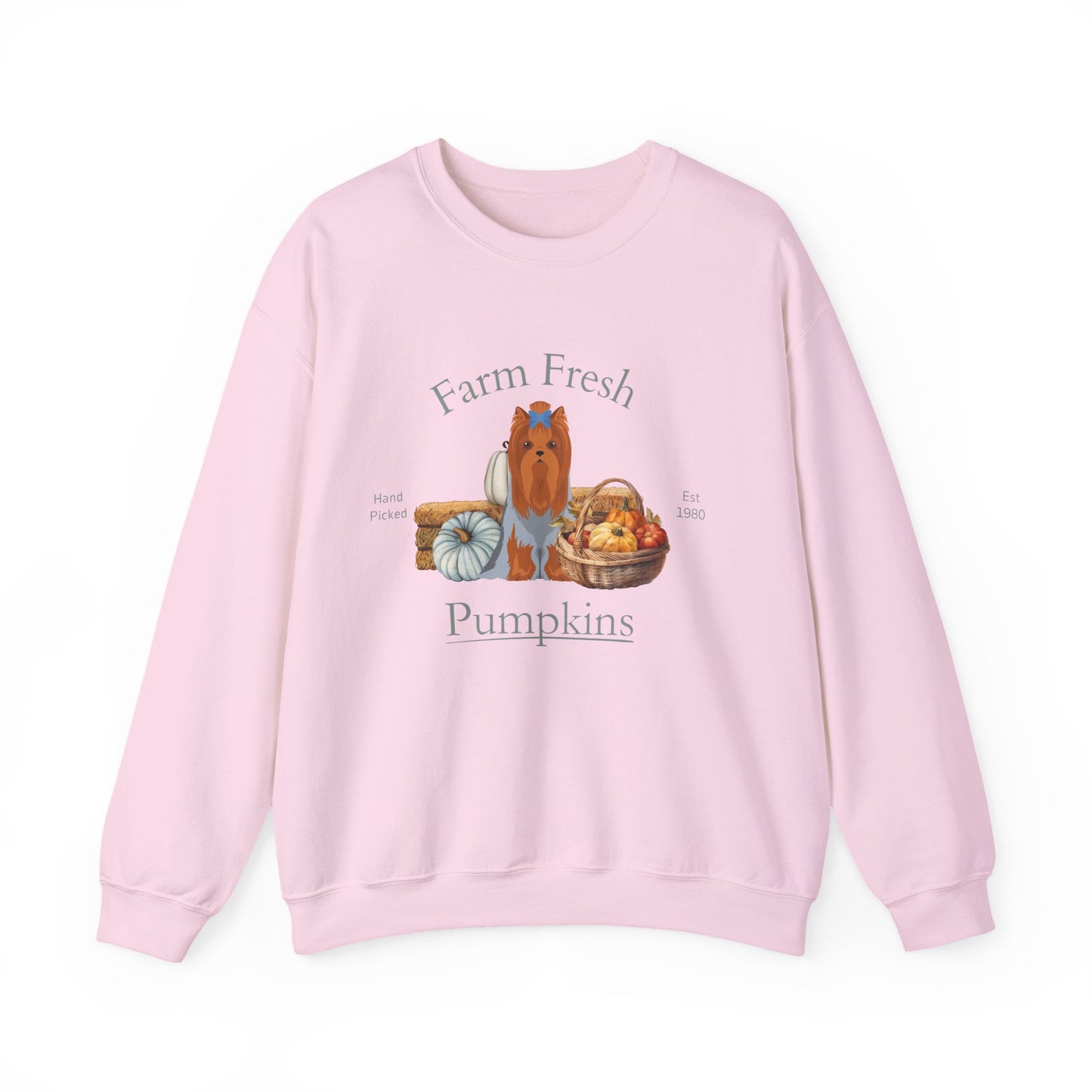 Yorkshire Terrier Dog Fall Farm Fresh Unisex Heavy Blend Crewneck Sweatshirt