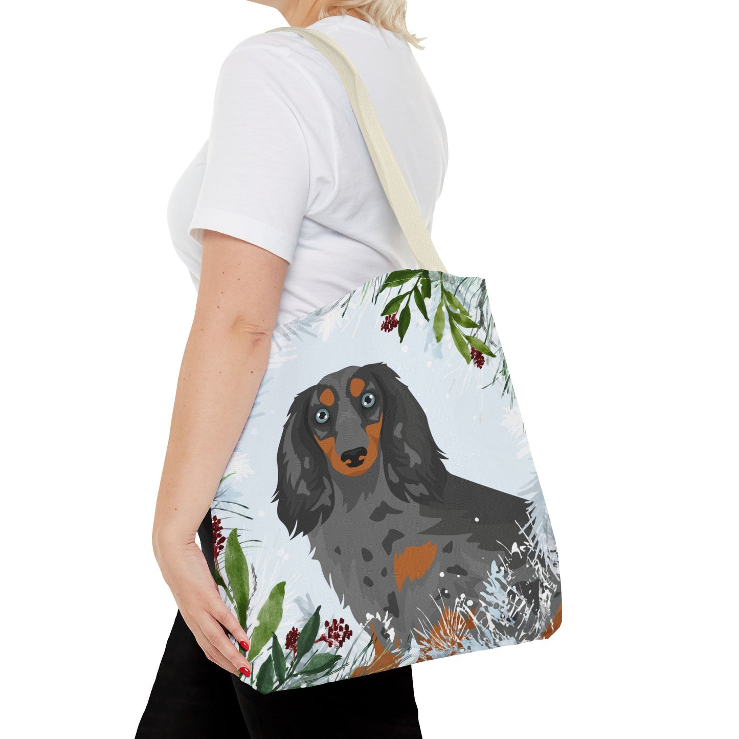 Dachshund Dog Christmas Holiday Tote Bag 16x16