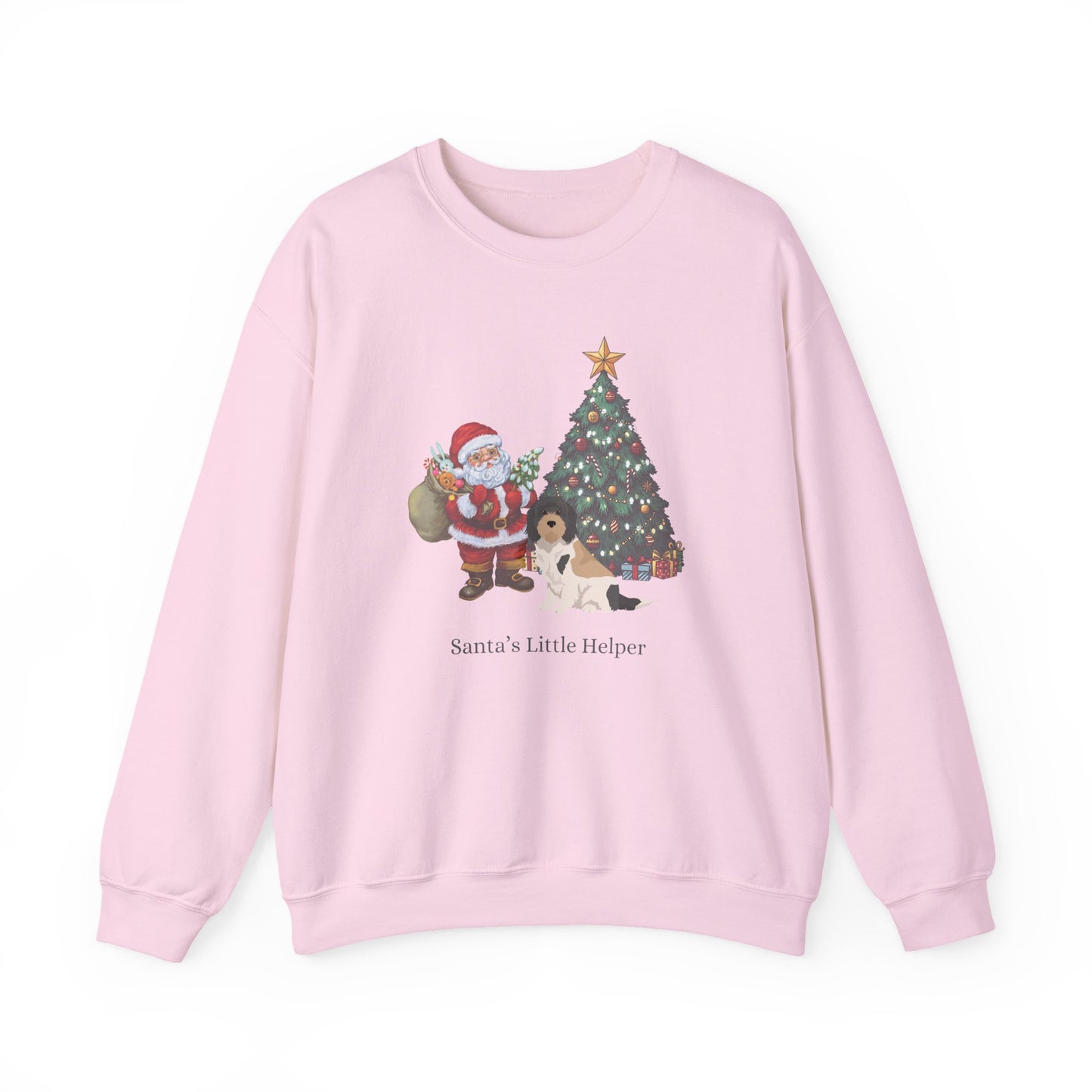 Grand Basset Griffon Vendeen Dog Santa's Little Helper Unisex Heavy Blend Crewneck Sweatshirt