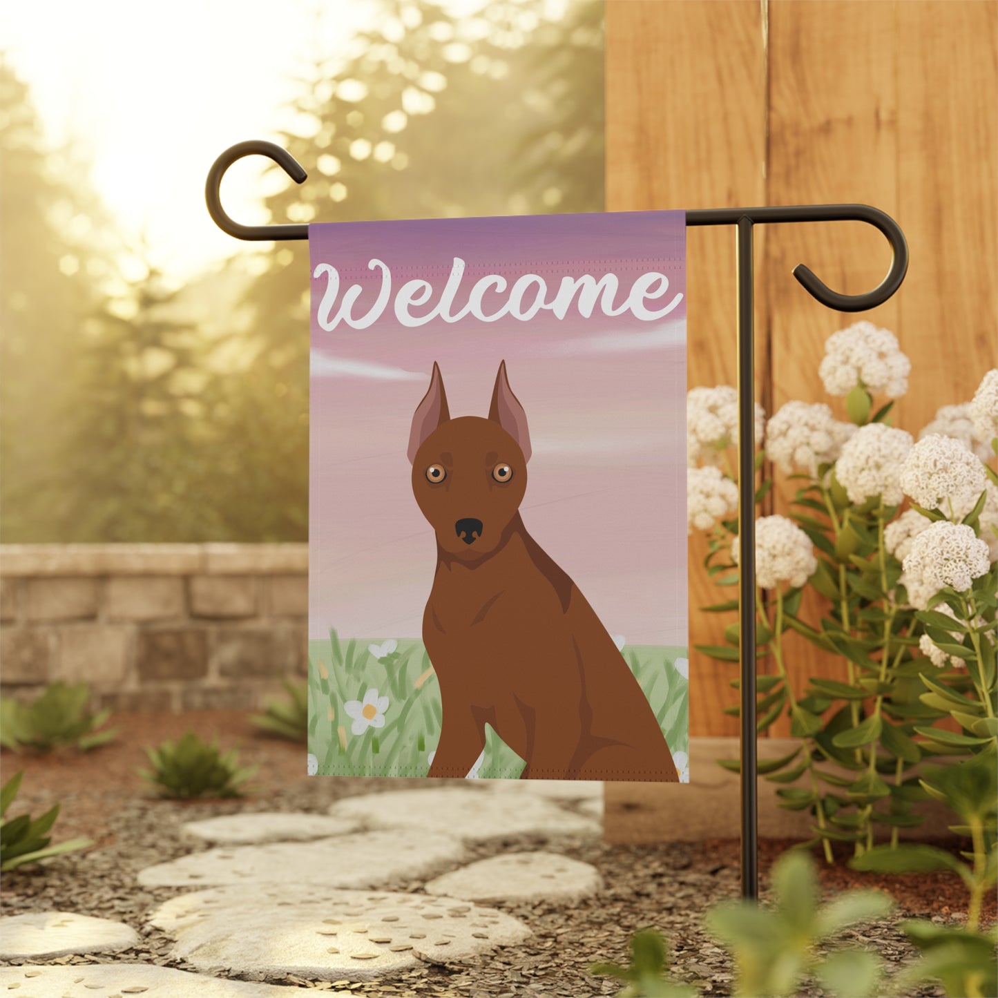 Miniature Pinscher Dog Welcome Garden Flag