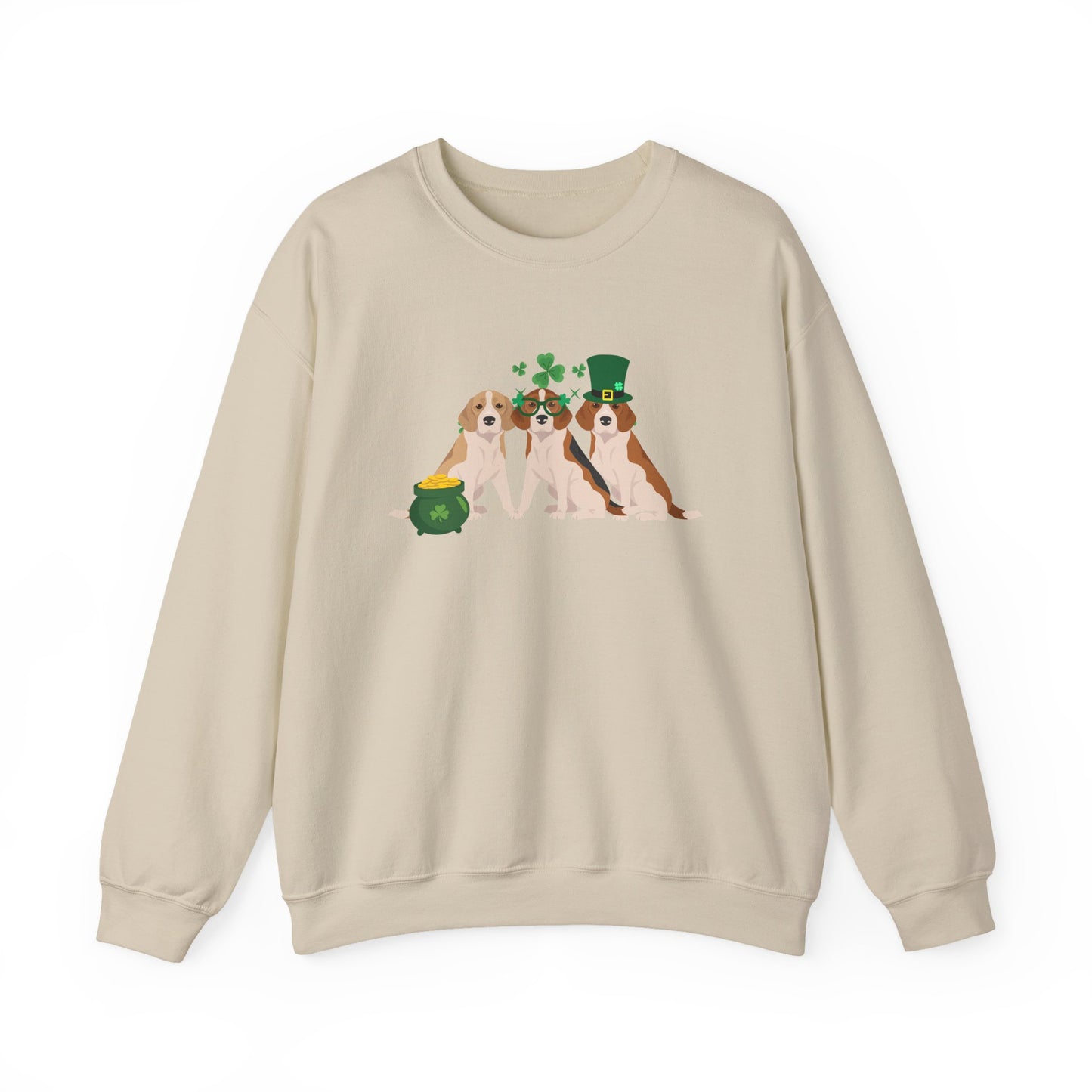 Beagle Dog St Patricks Day Unisex Heavy Blend Crewneck Sweatshirt, St Pattys day, Cute Dog Mom Gift