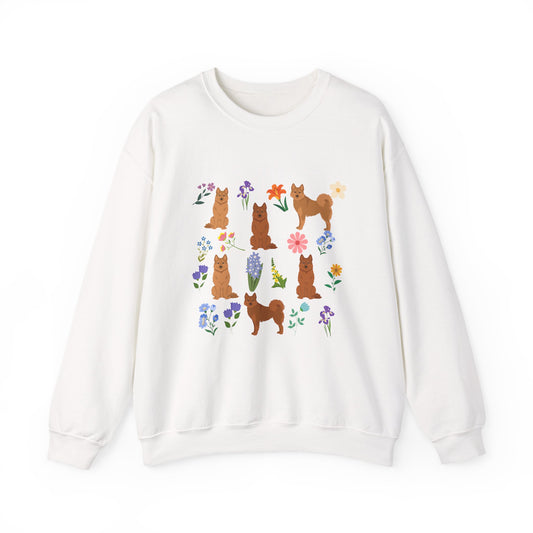 Finnish Spitz Dog Unisex Spring Cottage Core Crewneck Sweatshirt