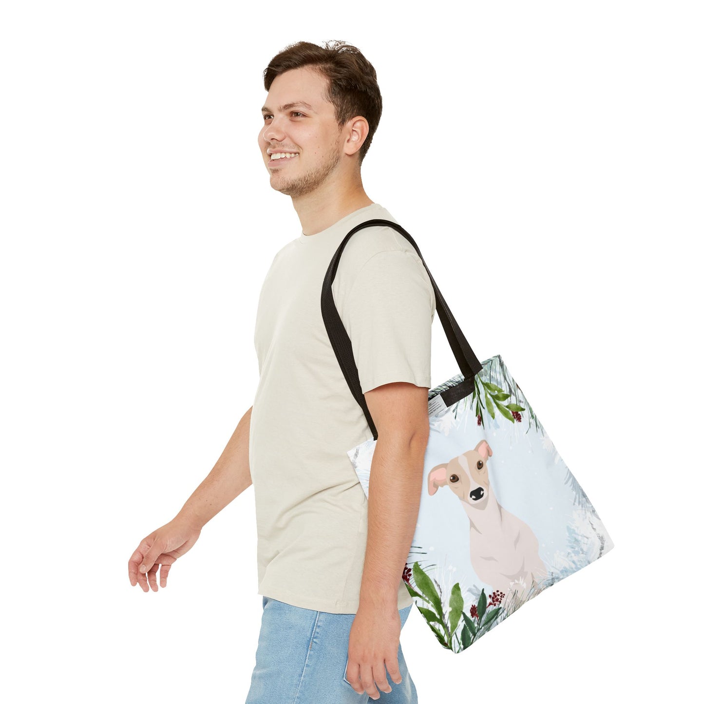 Whippet Dog Christmas Holiday Tote Bag 16x16