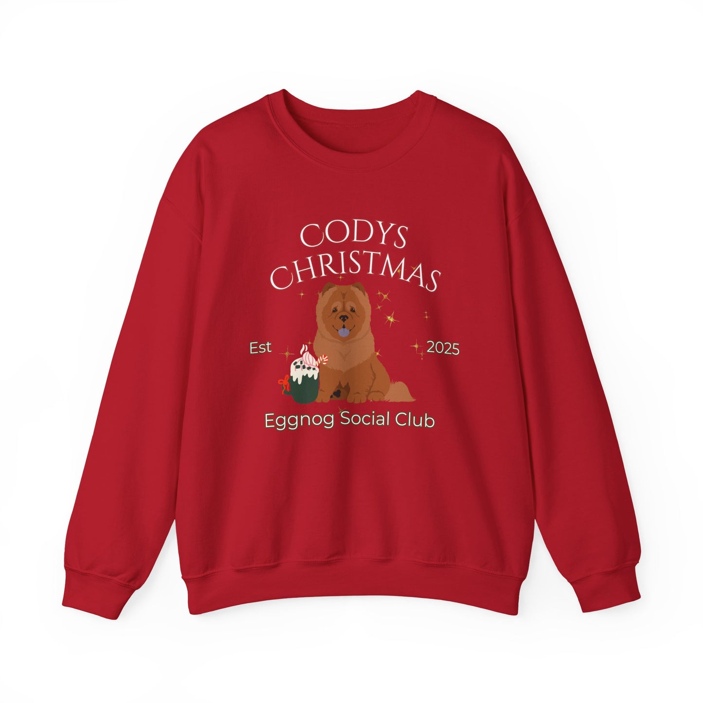 Chow Chow Dog Christmas Social Club Unisex Heavy Blend Crewneck Sweatshirt Custom Name