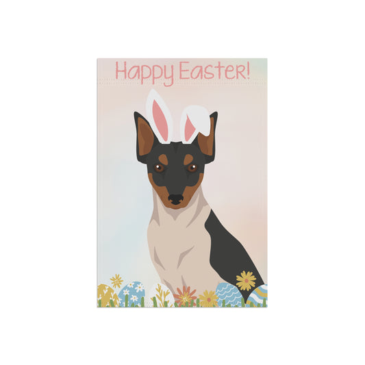 Brazilian Terrier Dog Happy Easter Garden Flag