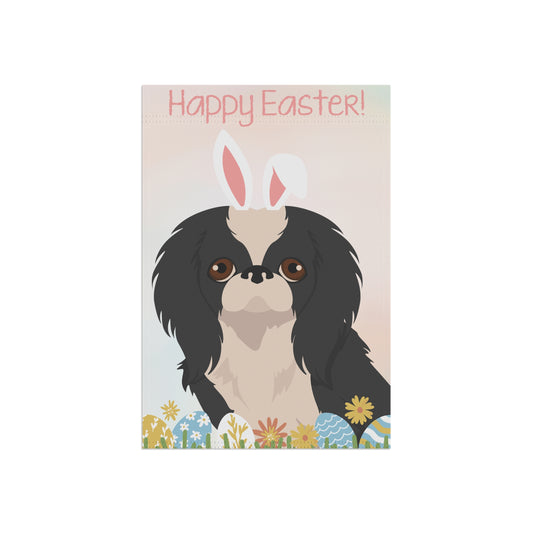 Japanese Chin Dog Happy Easter Garden Flag
