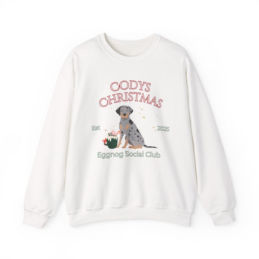 Catahoula Leopard Dog Christmas Social Club Unisex Heavy Blend Crewneck Sweatshirt Custom Name