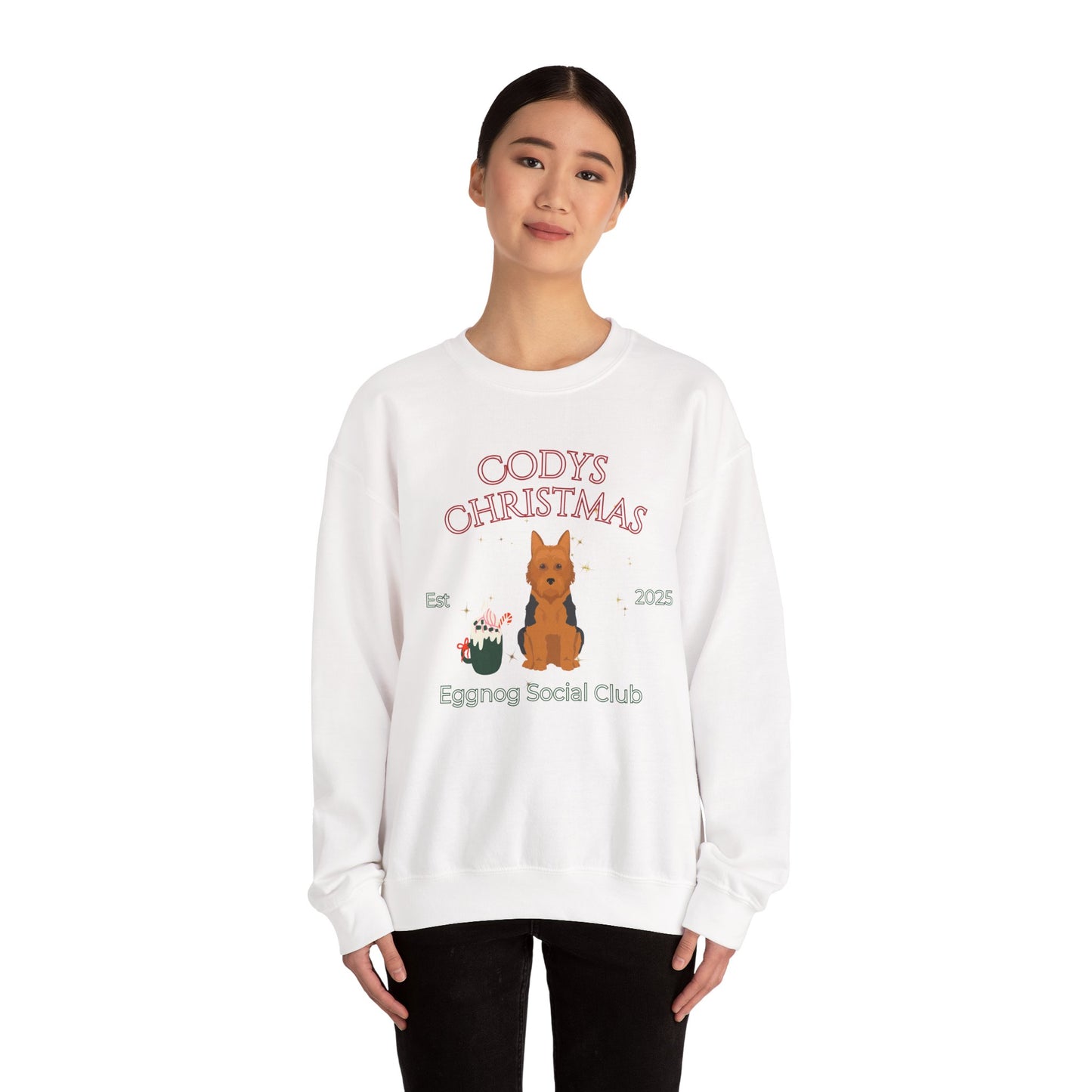 Australian Terrier Dog Dog Christmas Social Club Unisex Heavy Blend Crewneck Sweatshirt Custom Name