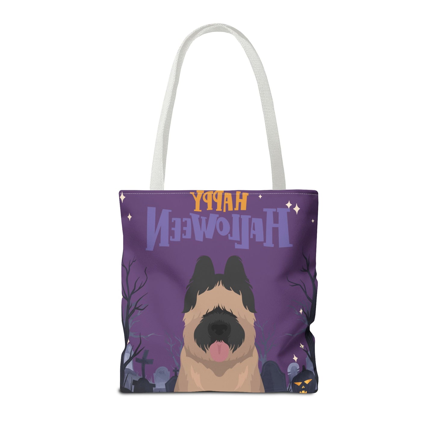 Briard Dog Happy Halloween Tote Bag 16x16